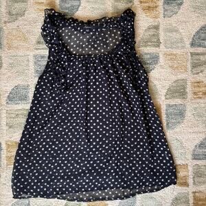 Soprano Sheer Polka Dot Tank Top Ruffle Collar Made in USA Size M